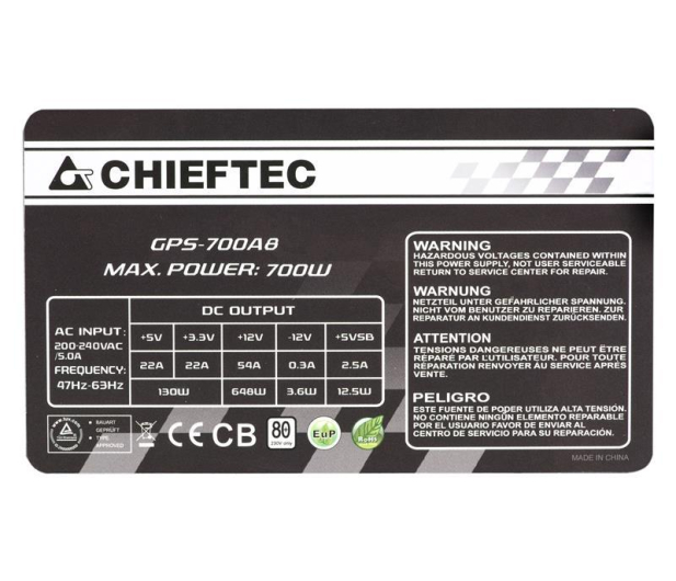 Chieftec Smart Series 700W 80 Plus - 157256 - zdjęcie 5
